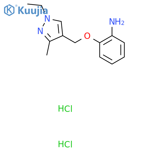 2-[(1-Ethyl-3-methylpyrazol-4-yl)methoxy]aniline;dihydrochloride structure