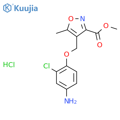 Methyl 4-[(4-amino-2-chlorophenoxy)methyl]-5-methyl-1,2-oxazole-3-carboxylate;hydrochloride structure