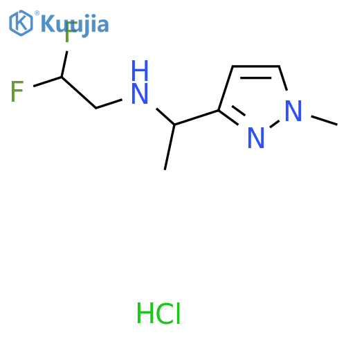 2,2-Difluoro-N-[1-(1-methylpyrazol-3-yl)ethyl]ethanamine;hydrochloride structure