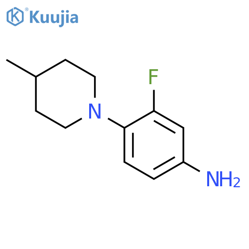 3-Fluoro-4-(4-methylpiperidin-1-yl)phenylamine hydrochloride structure