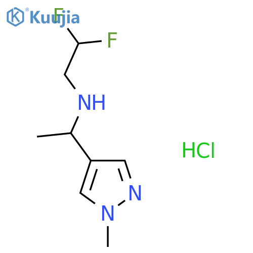 2,2-Difluoro-N-[1-(1-methylpyrazol-4-yl)ethyl]ethanamine;hydrochloride structure