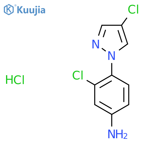 3-Chloro-4-(4-chloropyrazol-1-yl)aniline;hydrochloride structure
