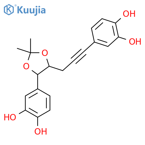 4-[3-[5-(3,4-Dihydroxyphenyl)-2,2-dimethyl-1,3-dioxolan-4-yl]prop-1-ynyl]benzene-1,2-diol structure