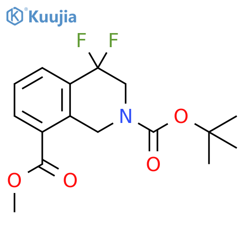 O2-tert-butyl O8-methyl 4,4-difluoro-1,3-dihydroisoquinoline-2,8-dicarboxylate structure