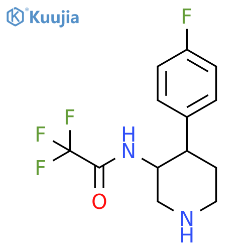 2,2,2-trifluoro-N-[4-(4-fluorophenyl)piperidin-3-yl]acetamide structure