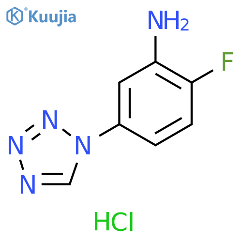 2-fluoro-5-(1H-1,2,3,4-tetrazol-1-yl)aniline hydrochloride structure