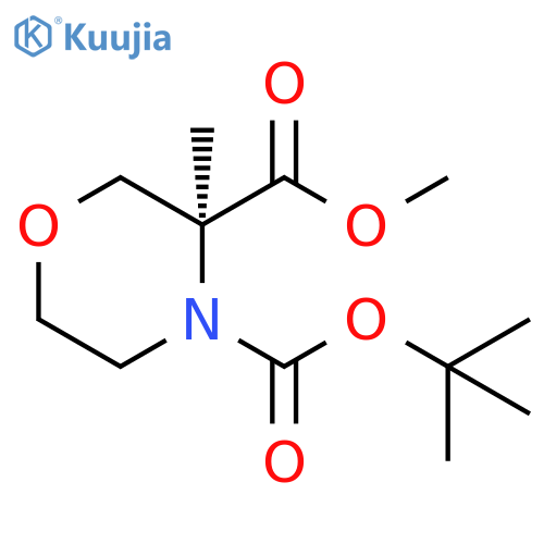 4-tert-butyl 3-methyl (3S)-3-methylmorpholine-3,4-dicarboxylate structure