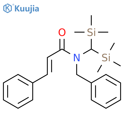 2-PROPENAMIDE, N-[BIS(TRIMETHYLSILYL)METHYL]-3-PHENYL-N-(PHENYLMETHYL)-, (E)- structure