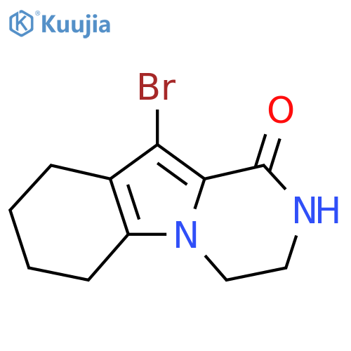 10-bromo-3,4,6,7,8,9-hexahydro-2H-pyrazino[1,2-a]indol-1-one structure