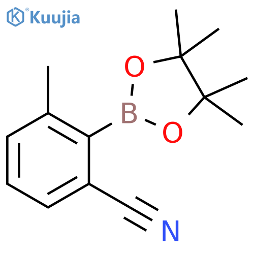 3-methyl-2-(tetramethyl-1,3,2-dioxaborolan-2-yl)benzonitrile structure
