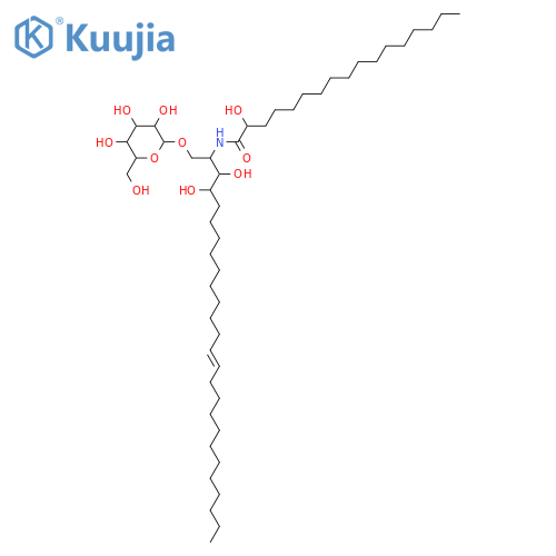 2-Amino-14-hexacosene-1,3,4-triol; (2S,3S,4R,14E)-form, N-(2R-Hydroxyheptadecanoyl), 1-O-β-D-glucopyranoside structure