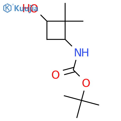 tert-butyl N-[cis-3-hydroxy-2,2-dimethyl-cyclobutyl]carbamate structure