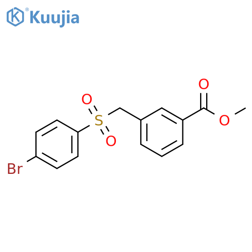 Benzoic acid, 3-[[(4-bromophenyl)sulfonyl]methyl]-, methyl ester structure