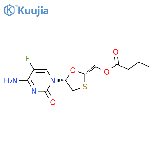 ((2S,5R)-5-(4-Amino-5-Fluoro-2-Oxopyrimidin-1(2H)-Yl)-1,3-Oxathiolan-2-Yl)Methyl Butyrate structure
