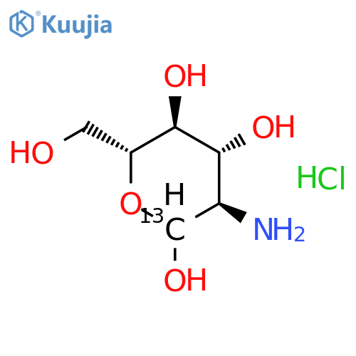 D-Glucose-1-13C,2-(amino-15N)-2-deoxy-, hydrochloride (9CI) structure