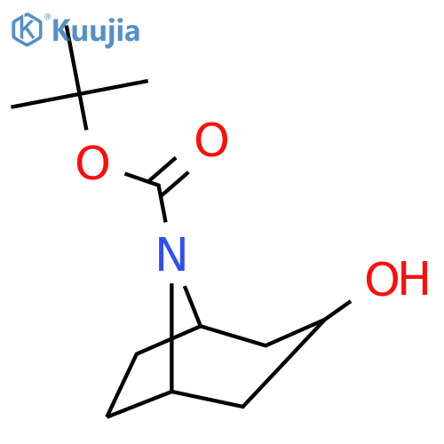tert-butyl endo-3-hydroxy-8-azabicyclo[3.2.1]octane-8-carboxylate structure