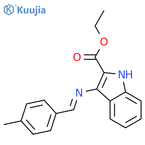 1H-Indole-2-carboxylicacid, 3-[[(4-methylphenyl)methylene]amino]-, ethyl ester structure