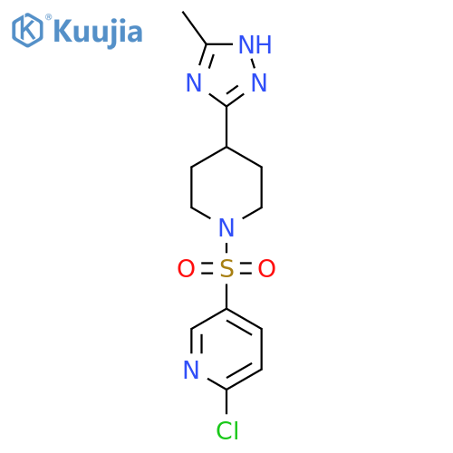 2-Chloro-5-[4-(5-methyl-1H-1,2,4-triazol-3-yl)piperidin-1-yl]sulfonylpyridine structure