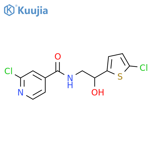 2-chloro-N-2-(5-chlorothiophen-2-yl)-2-hydroxyethylpyridine-4-carboxamide structure