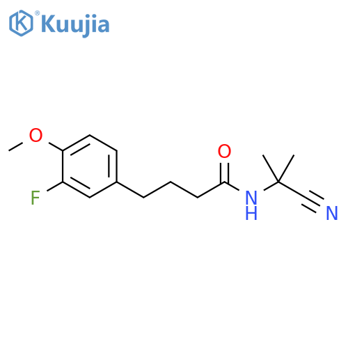 N-(1-cyano-1-methylethyl)-4-(3-fluoro-4-methoxyphenyl)butanamide structure