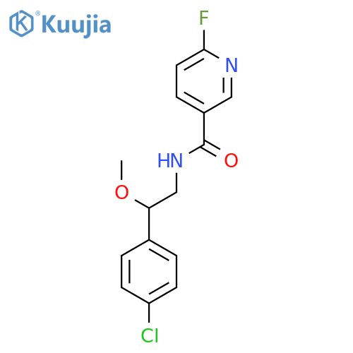 N-[2-(4-Chlorophenyl)-2-methoxyethyl]-6-fluoropyridine-3-carboxamide structure