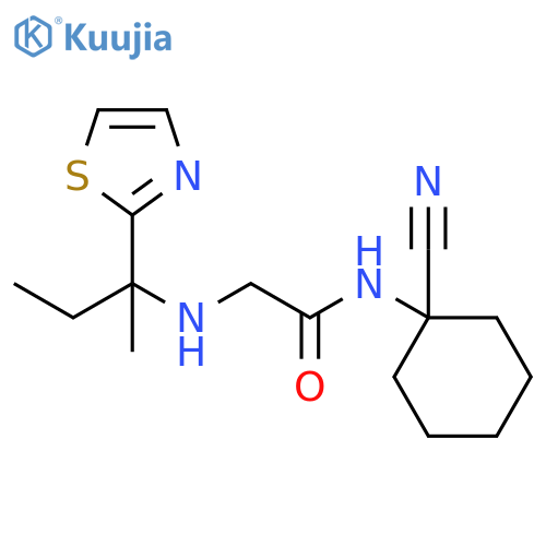 N-(1-Cyanocyclohexyl)-2-[[1-methyl-1-(2-thiazolyl)propyl]amino]acetamide structure