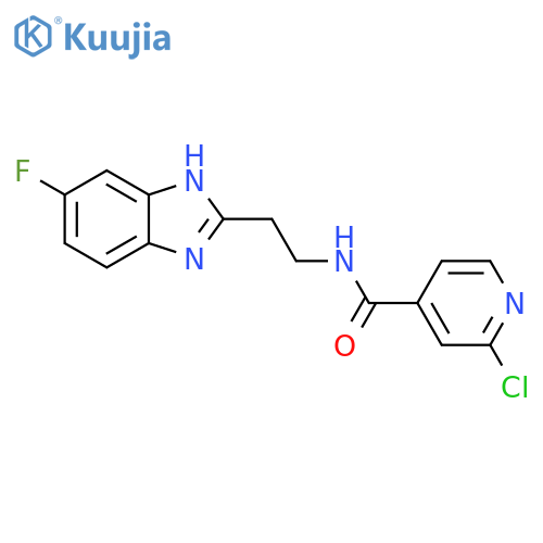 2-Chloro-N-[2-(6-fluoro-1H-benzimidazol-2-yl)ethyl]-4-pyridinecarboxamide structure