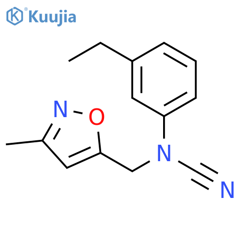N-cyano-3-ethyl-N-(3-methyl-1,2-oxazol-5-yl)methylaniline structure