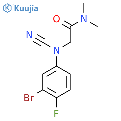 2-(3-bromo-4-fluorophenyl)(cyano)amino-N,N-dimethylacetamide structure