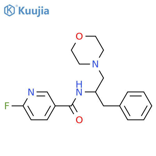 6-Fluoro-N-[2-(4-morpholinyl)-1-(phenylmethyl)ethyl]-3-pyridinecarboxamide structure