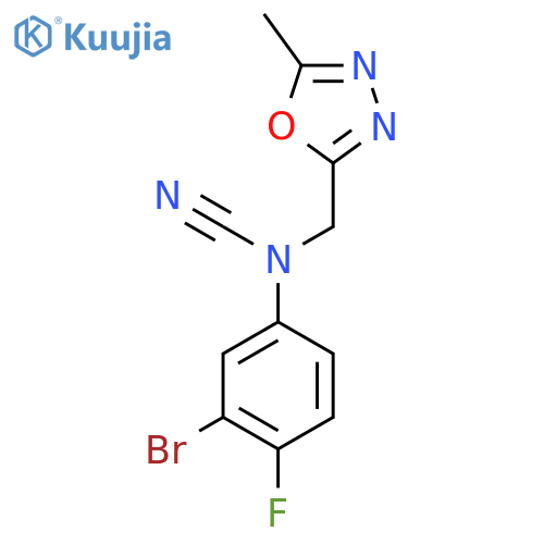 3-bromo-N-cyano-4-fluoro-N-(5-methyl-1,3,4-oxadiazol-2-yl)methylaniline structure