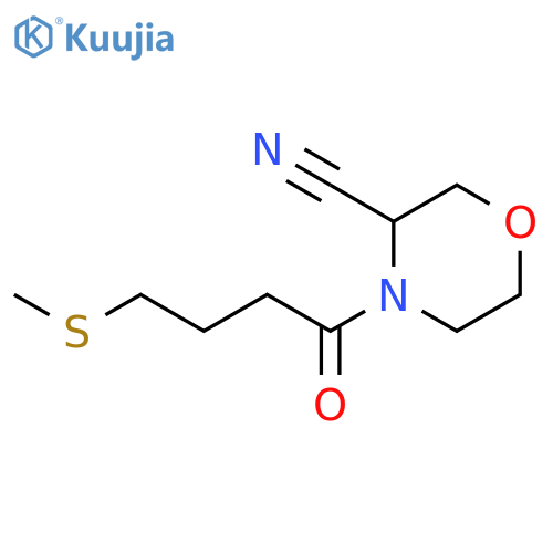 4-4-(methylsulfanyl)butanoylmorpholine-3-carbonitrile structure