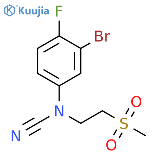 N-(3-Bromo-4-fluorophenyl)-N-[2-(methylsulfonyl)ethyl]cyanamide structure