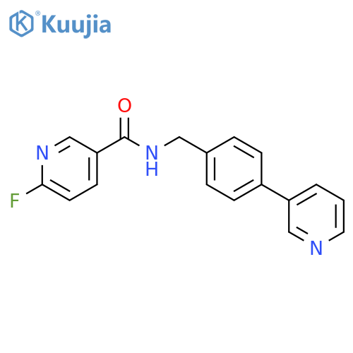 6-Fluoro-N-[[4-(3-pyridinyl)phenyl]methyl]-3-pyridinecarboxamide structure
