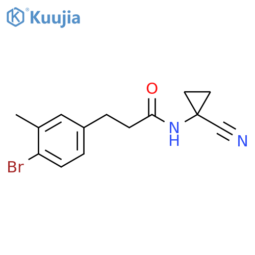 3-(4-bromo-3-methylphenyl)-N-(1-cyanocyclopropyl)propanamide structure