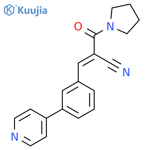 3-[3-(Pyridin-4-yl)phenyl]-2-(pyrrolidine-1-carbonyl)prop-2-enenitrile structure