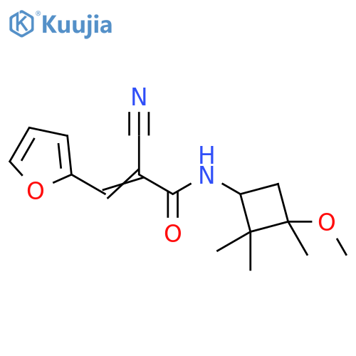 2-Cyano-3-(2-furanyl)-N-(3-methoxy-2,2,3-trimethylcyclobutyl)-2-propenamide structure