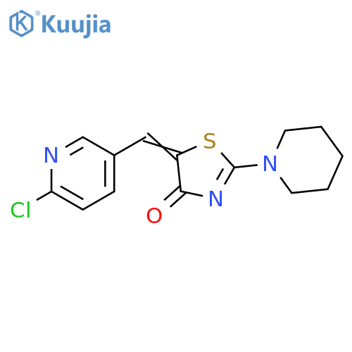 5-(6-chloropyridin-3-yl)methylidene-2-(piperidin-1-yl)-4,5-dihydro-1,3-thiazol-4-one structure