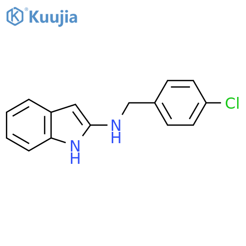 N-(4-chlorophenyl)methyl-1H-indol-2-amine structure
