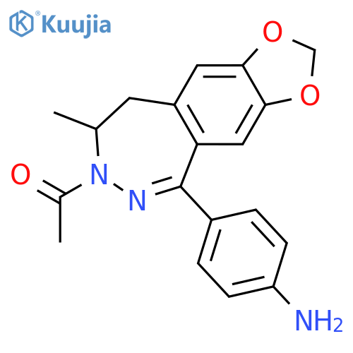 Ethanone,1-[5-(4-aminophenyl)-8,9-dihydro-8-methyl-7H-1,3-dioxolo[4,5-h][2,3]benzodiazepin-7-yl]- structure