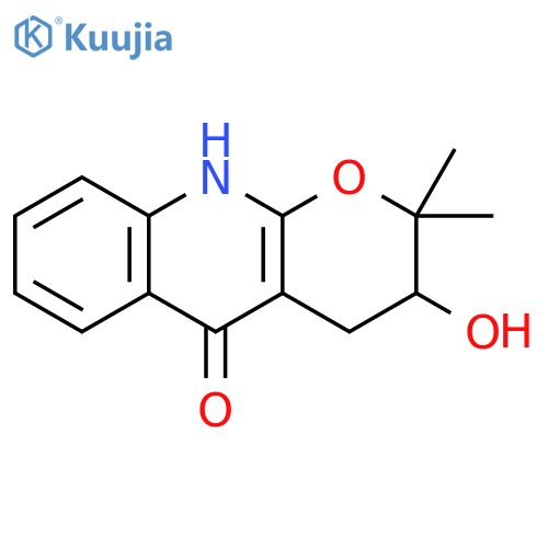 2,3,4,10-Tetrahydro-3-hydroxy-2,2-dimethyl-5H-pyrano[2,3-b]quinolin-5-one structure
