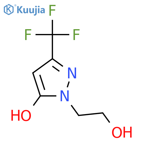1-(2-hydroxyethyl)-3-(trifluoromethyl)-1H-pyrazol-5-ol structure