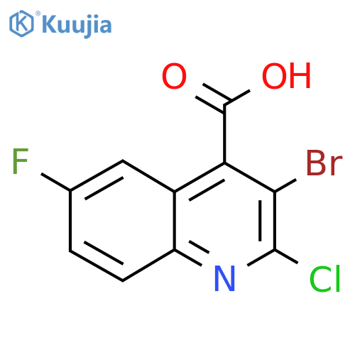 3-Bromo-2-chloro-6-fluoroquinoline-4-carboxylic acid structure