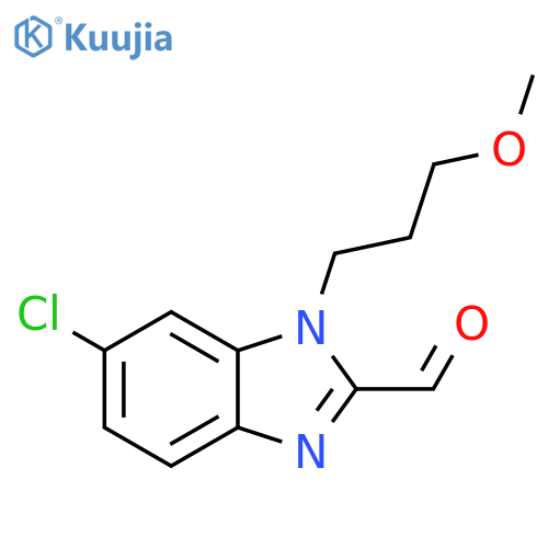 6-chloro-1-(3-methoxypropyl)-1H-1,3-benzodiazole-2-carbaldehyde structure