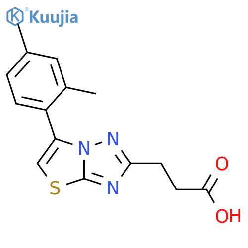 3-[6-(2,4-Dimethyl-phenyl)-thiazolo[3,2-b][1,2,4]triazol-2-yl]-propionic acid structure