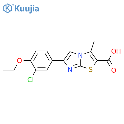 6-(3-Chloro-4-ethoxy-phenyl)-3-methyl-imidazo[2,1-b]thiazole-2-carboxylic acid structure
