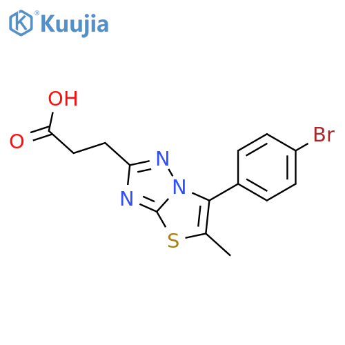 3-[6-(4-Bromo-phenyl)-5-methyl-thiazolo[3,2-b][1,2,4]triazol-2-yl]-propionic acid structure