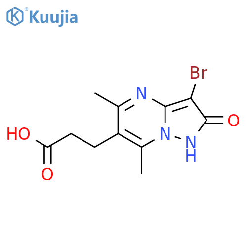 3-(3-Bromo-5,7-dimethyl-2-oxo-1,2-dihydropyrazolo[1,5-a]pyrimidin-6-yl)propanoic acid structure
