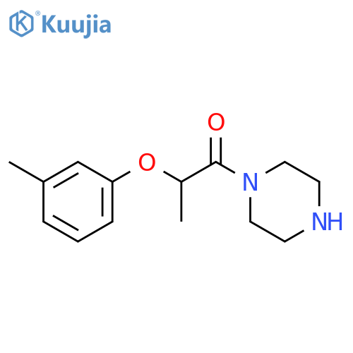 2-(3-methylphenoxy)-1-(piperazin-1-yl)propan-1-one structure