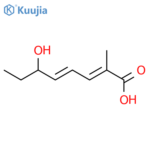 (2E,4E)-6-hydroxy-2-methylocta-2,4-dienoic acid structure